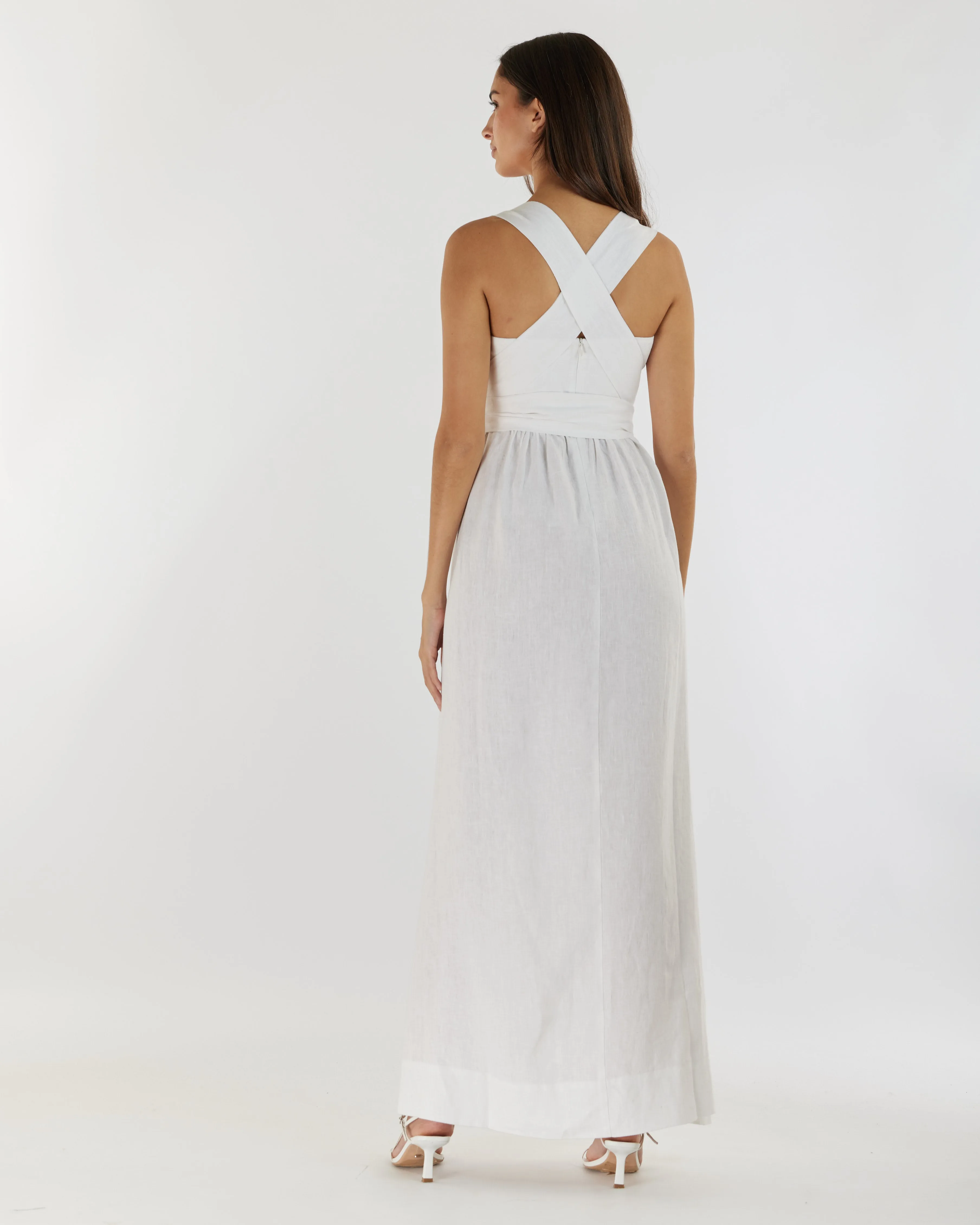 Juliette Linen Maxi Dress - White