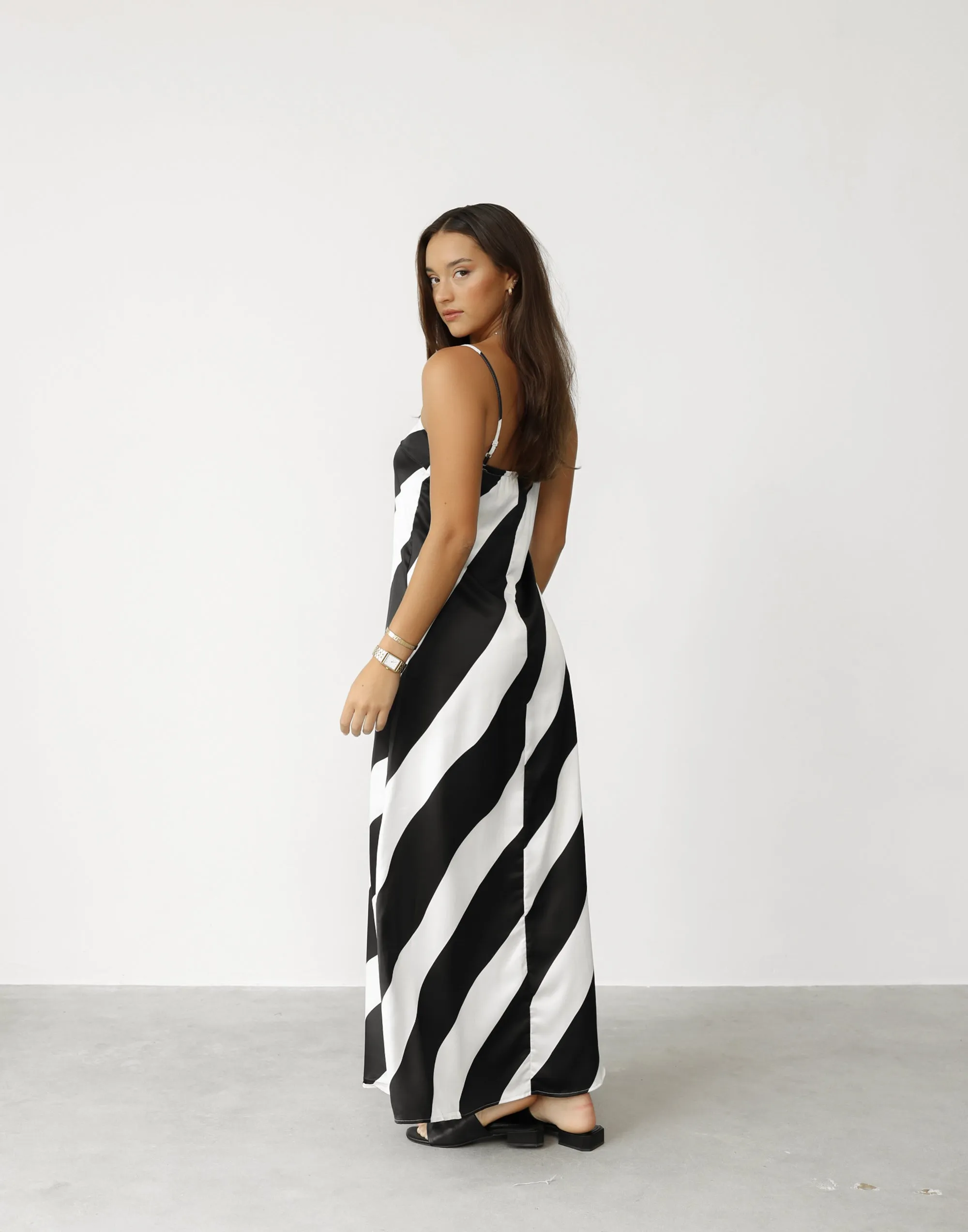 Kacey Maxi Dress (Black Stripe)