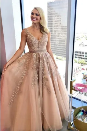 Lace Prom Dresses Long, Formal Ball Dress, Evening Dress, Dance Dresses, School Party Gown, PC0939