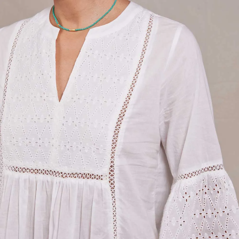 Melony White Eyelet Beach Dress