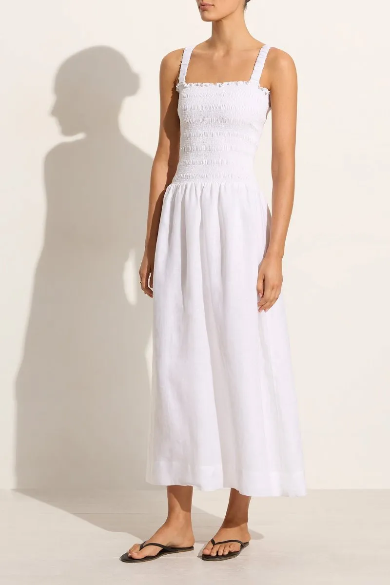 MESSINA MIDI DRESS-WHITE