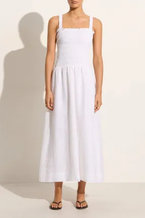 MESSINA MIDI DRESS-WHITE