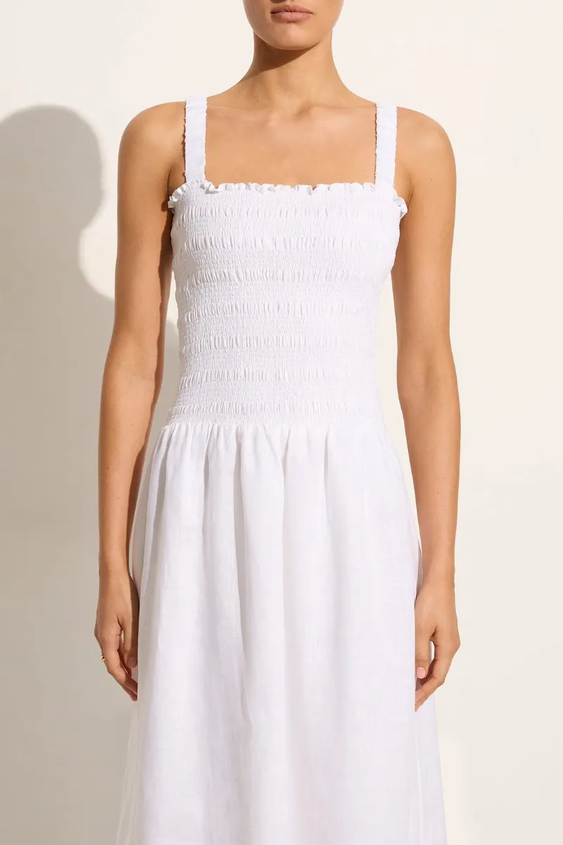 MESSINA MIDI DRESS-WHITE