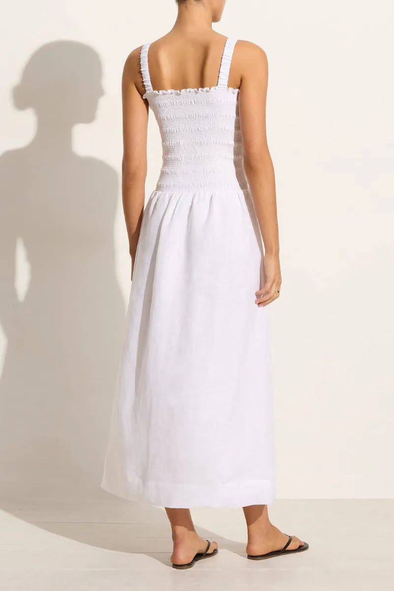 MESSINA MIDI DRESS-WHITE