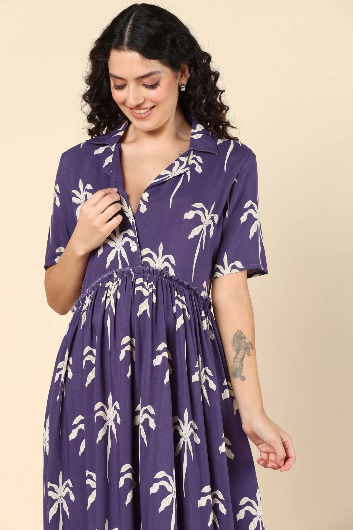 Oceanic Zipless Maternity Dresses with Pocket