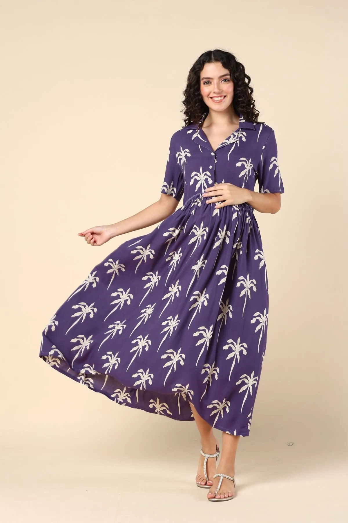 Oceanic Zipless Maternity Dresses with Pocket