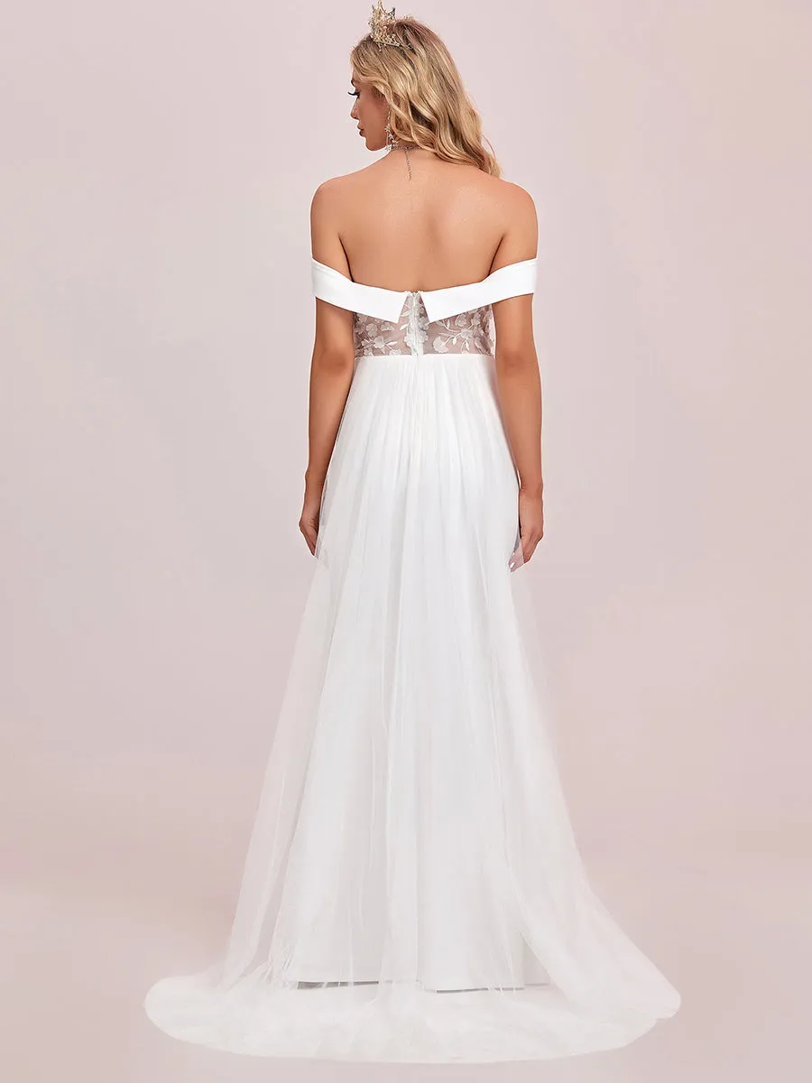 Off Shoulders Fishtail Floor Length Wholesale Wedding Dresses