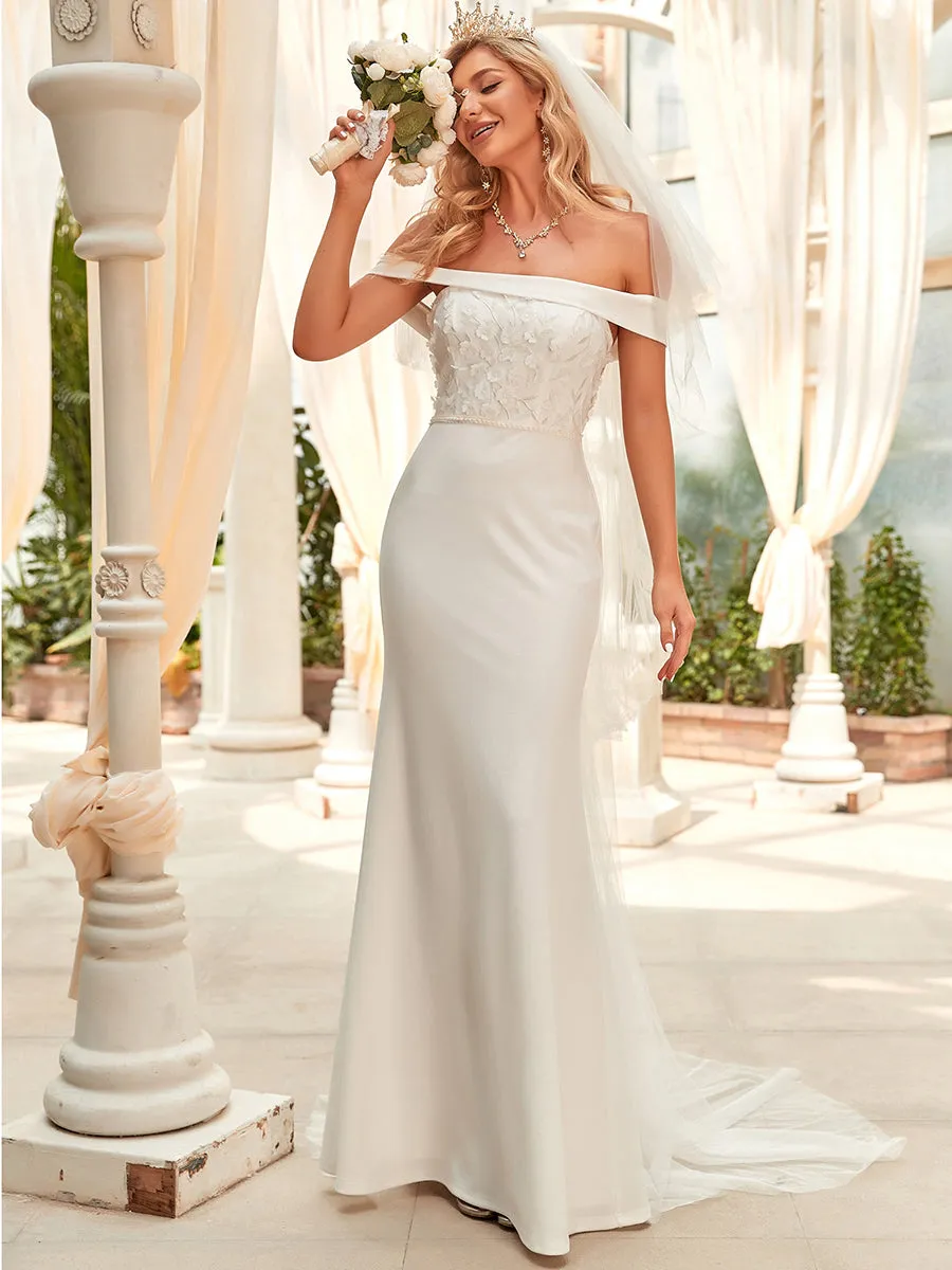 Off Shoulders Fishtail Floor Length Wholesale Wedding Dresses