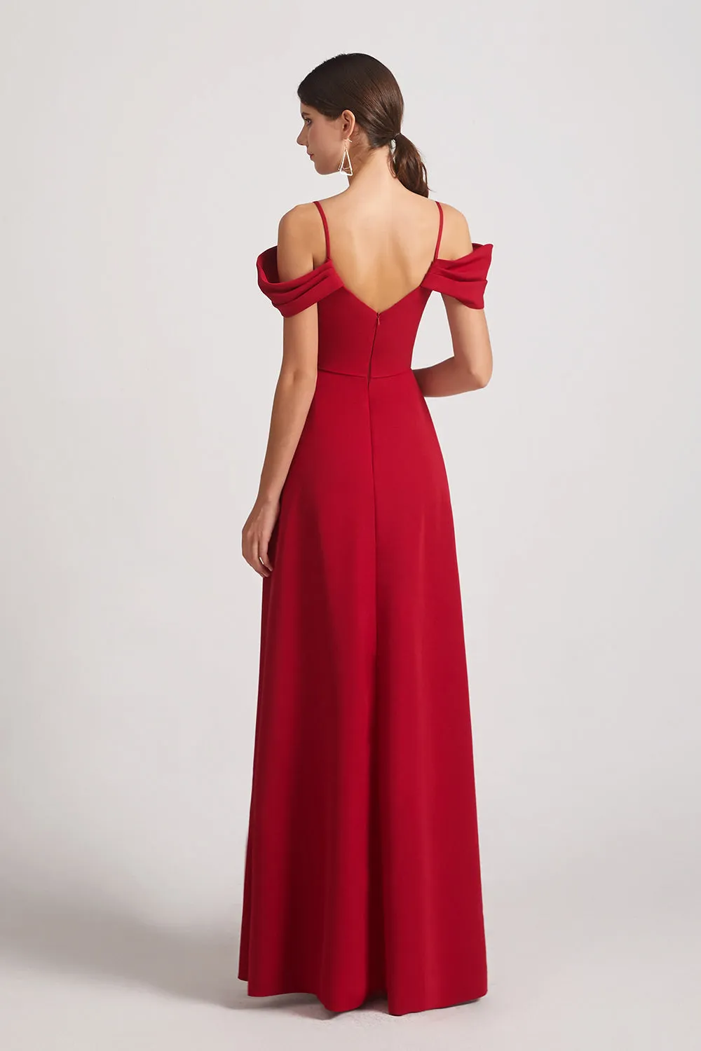 Off The Shoulder Spaghetti Straps A-Line Bridesmaid Dresses (AF0172)