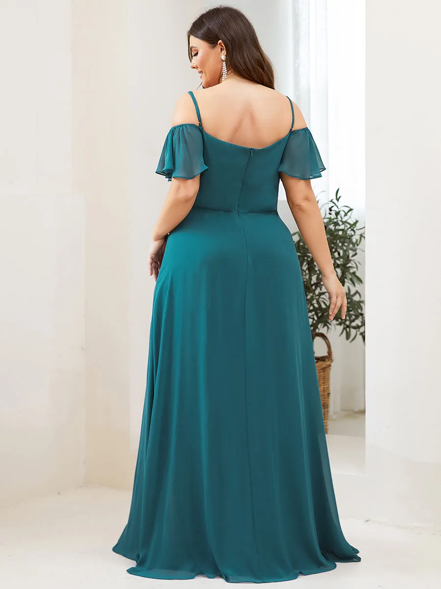 Plus Size Flattering Deep V Neck Wholesale Bridesmaid Dresses