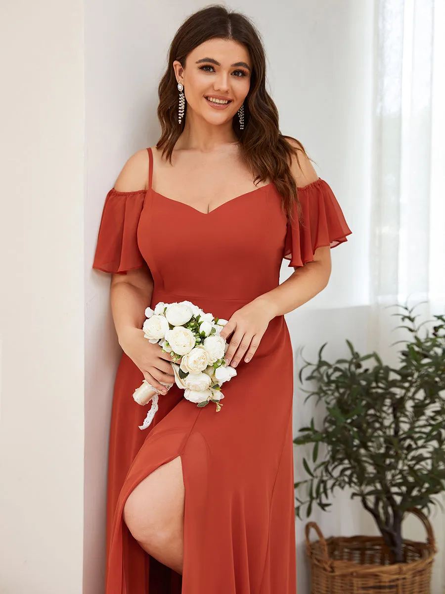 Plus Size Flattering Deep V Neck Wholesale Bridesmaid Dresses