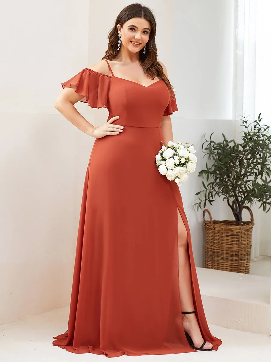 Plus Size Flattering Deep V Neck Wholesale Bridesmaid Dresses