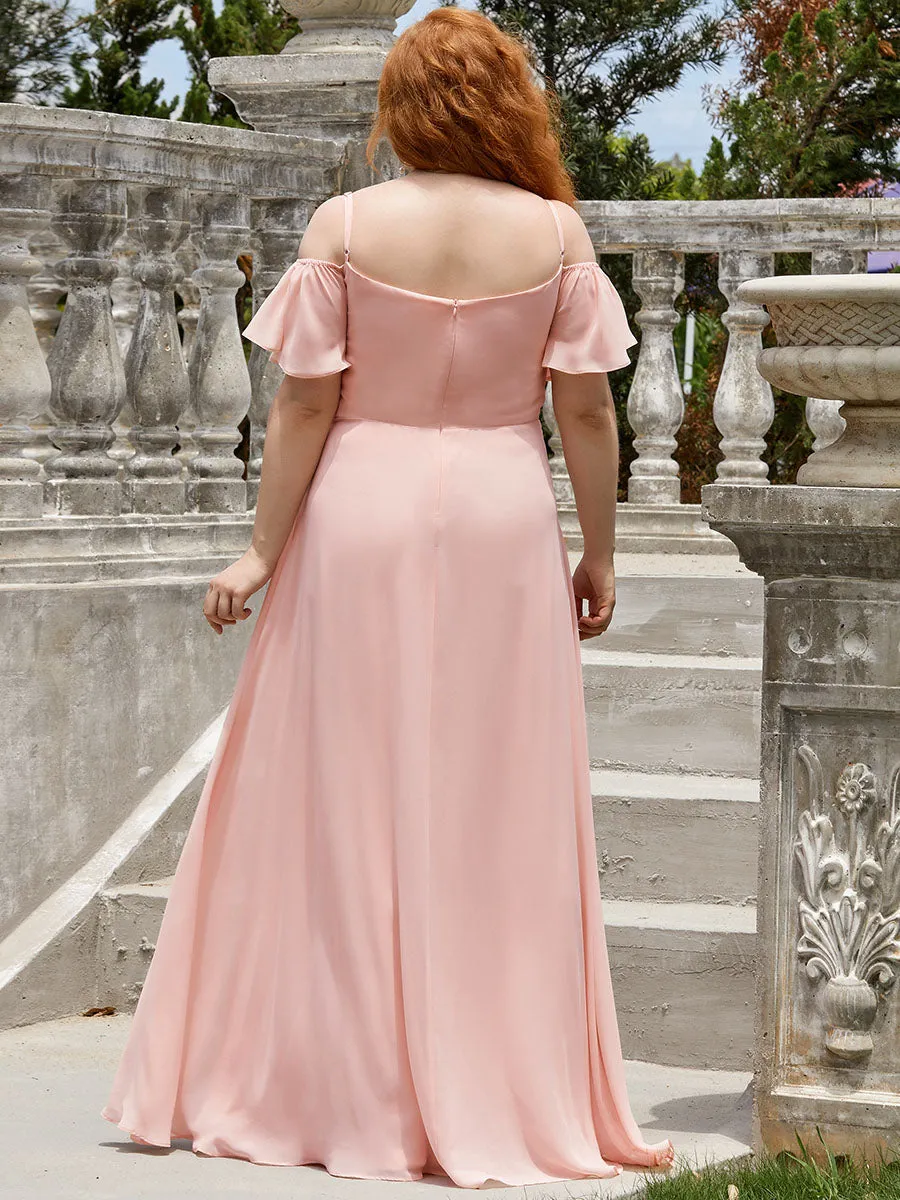 Plus Size Flattering Deep V Neck Wholesale Bridesmaid Dresses