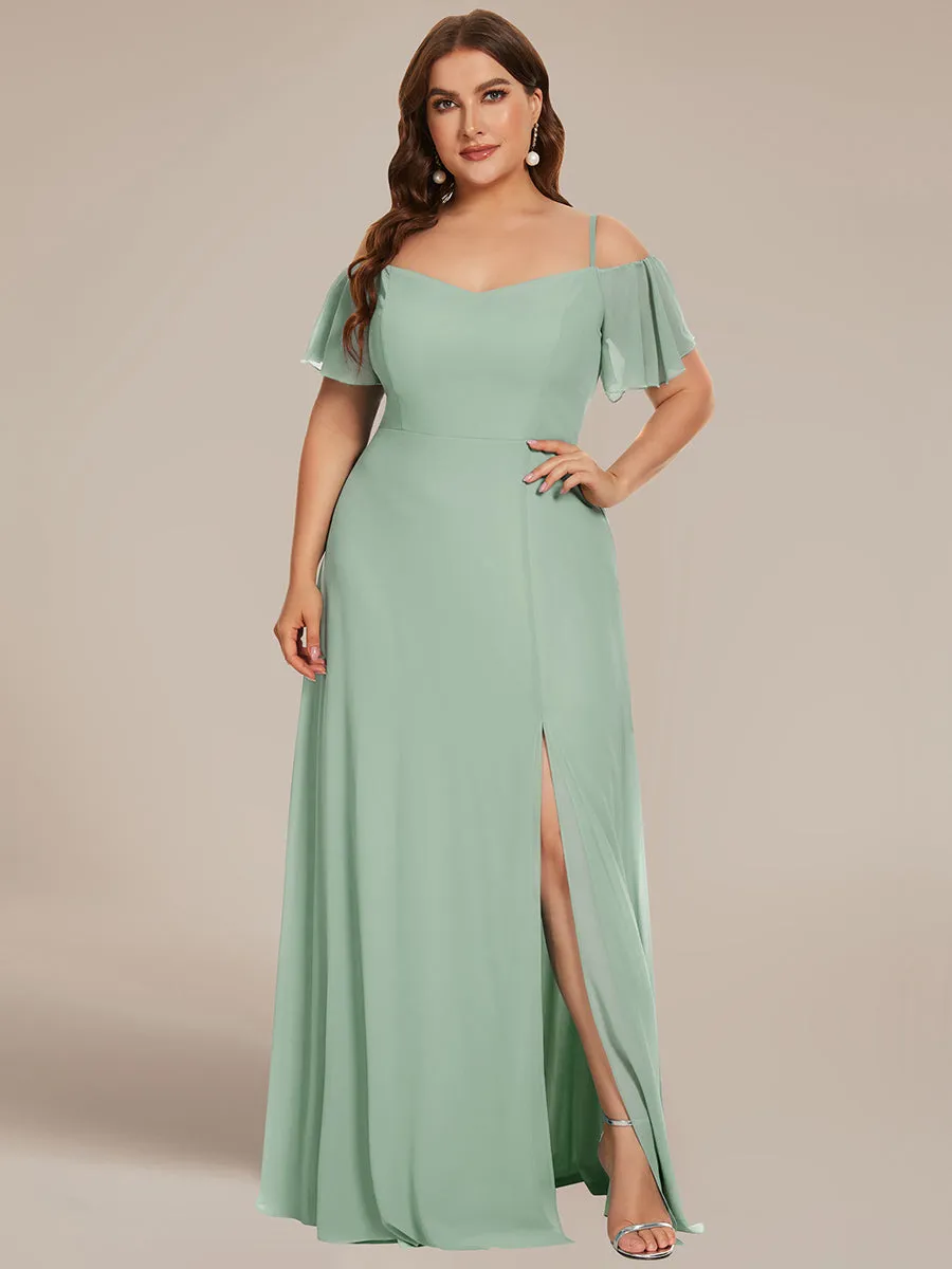 Plus Size Flattering Deep V Neck Wholesale Bridesmaid Dresses