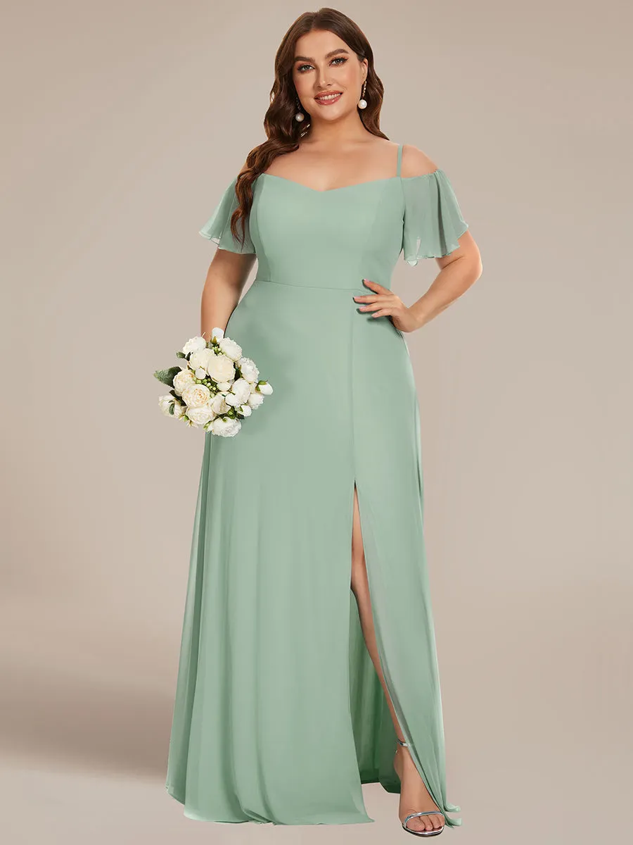 Plus Size Flattering Deep V Neck Wholesale Bridesmaid Dresses