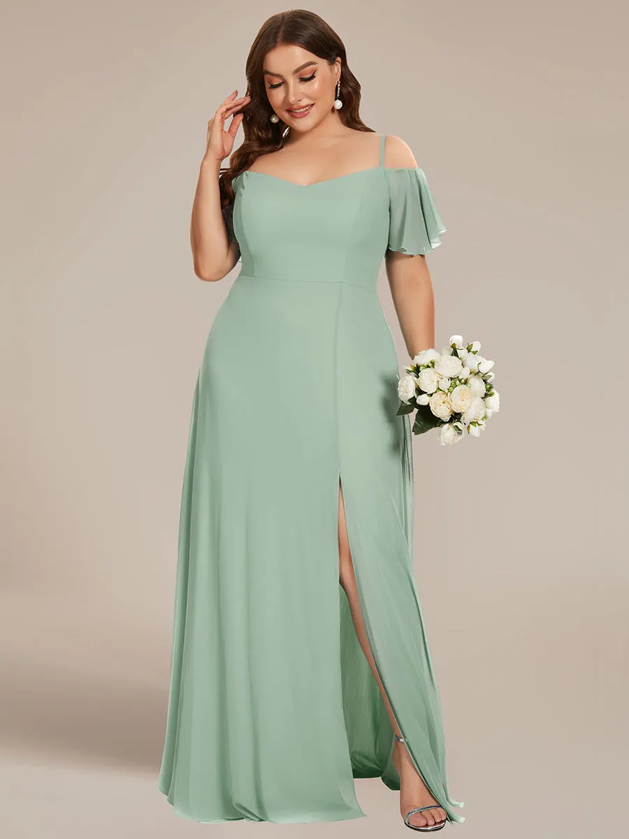 Plus Size Flattering Deep V Neck Wholesale Bridesmaid Dresses