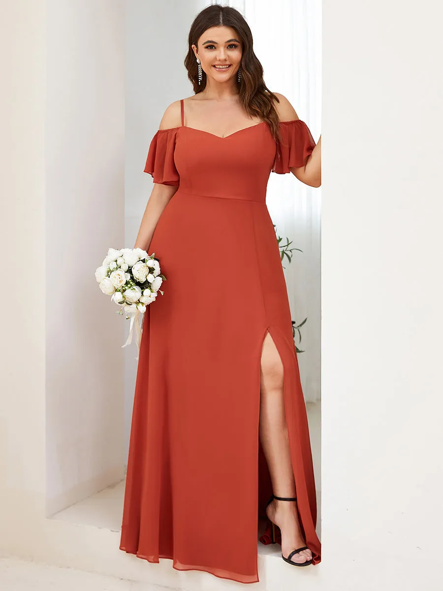 Plus Size Flattering Deep V Neck Wholesale Bridesmaid Dresses