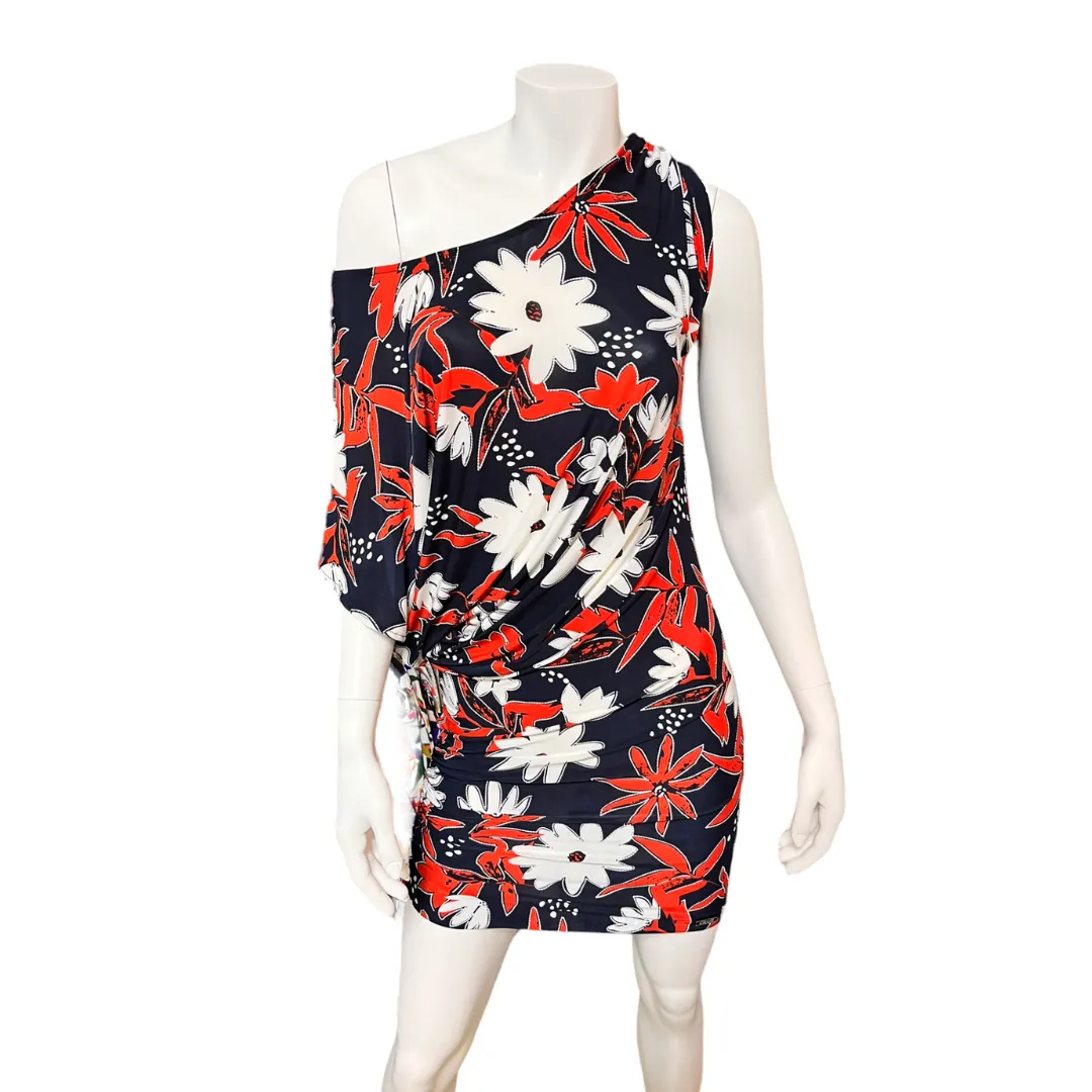 Siti Dress - White/Red Flowers