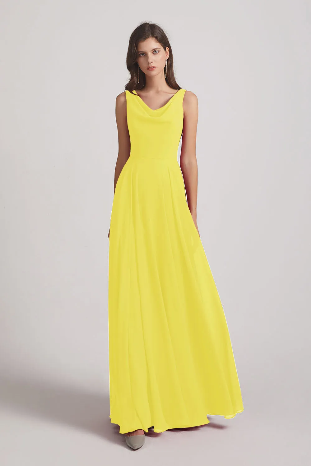 Sleeveless Cowl Chiffon A-line Bridesmaid Dresses (AF0052)