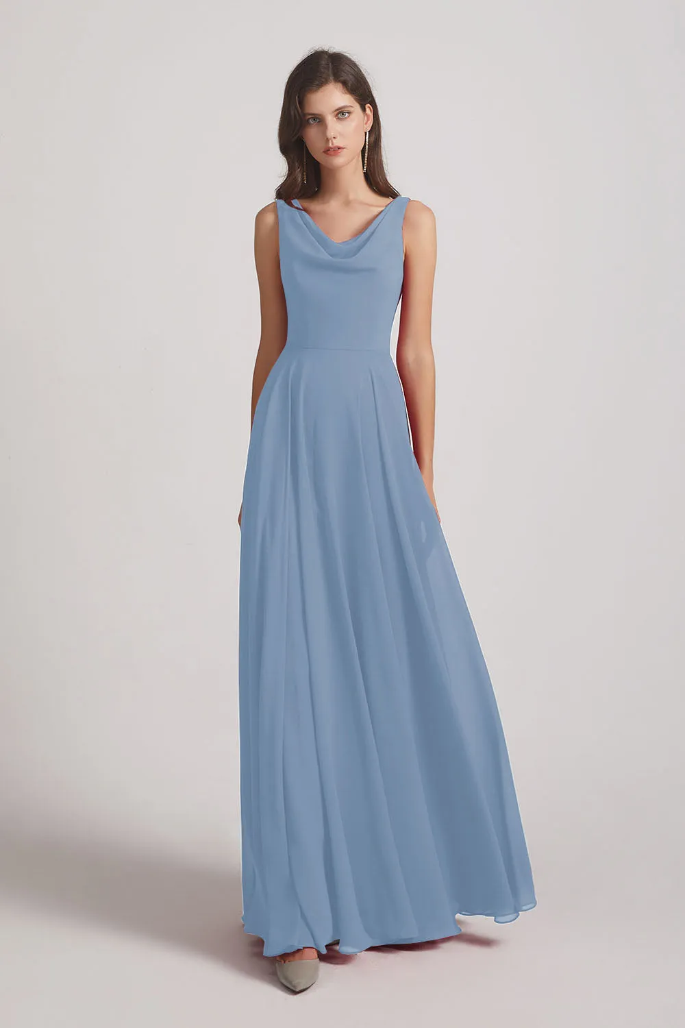 Sleeveless Cowl Chiffon A-line Bridesmaid Dresses (AF0052)