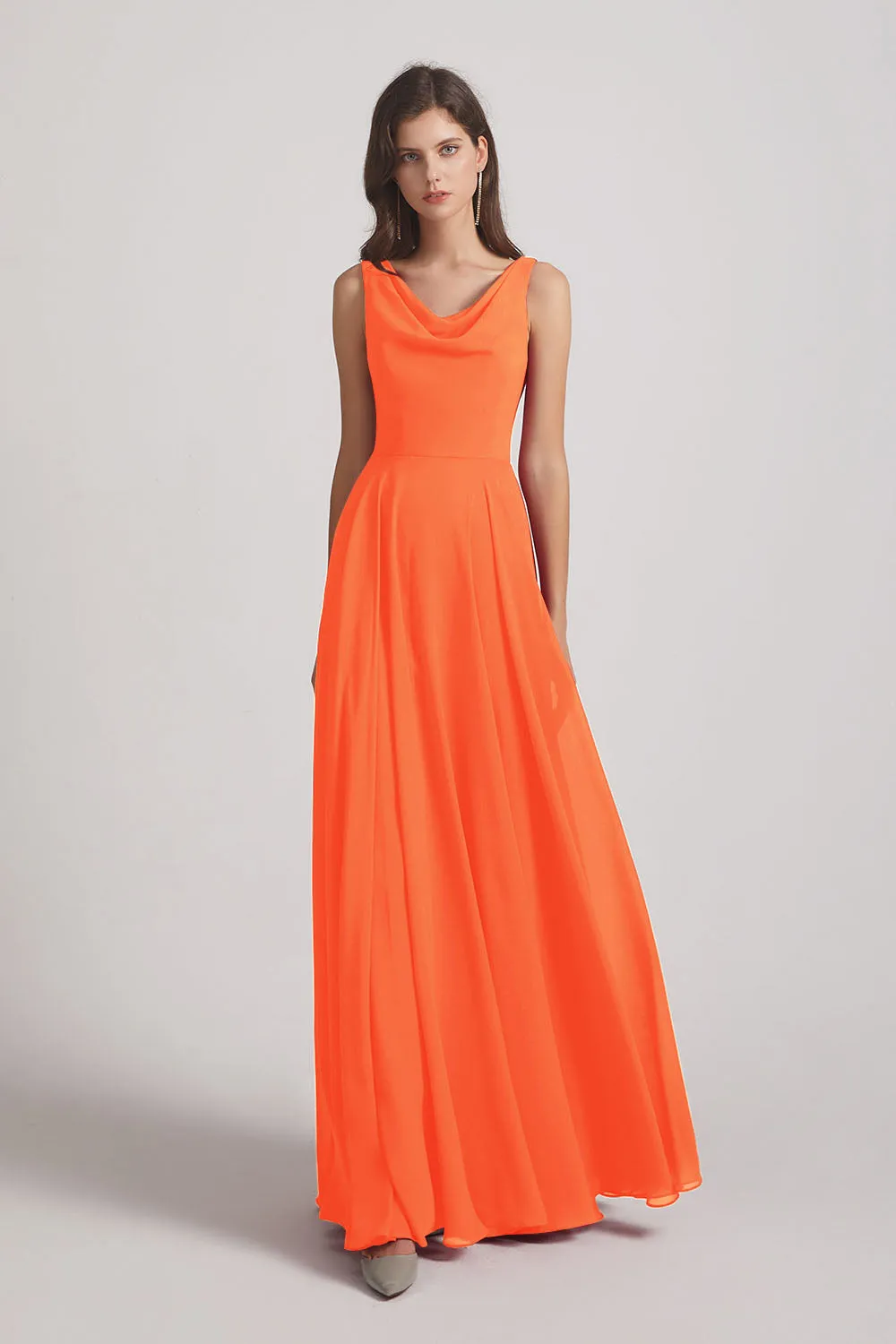 Sleeveless Cowl Chiffon A-line Bridesmaid Dresses (AF0052)