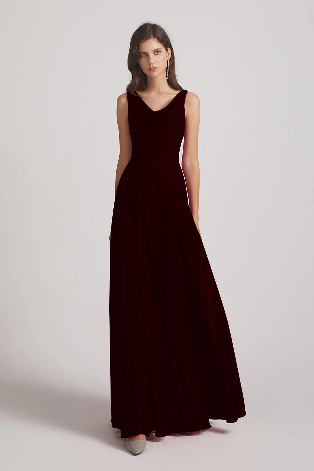 Sleeveless Cowl Chiffon A-line Bridesmaid Dresses (AF0052)