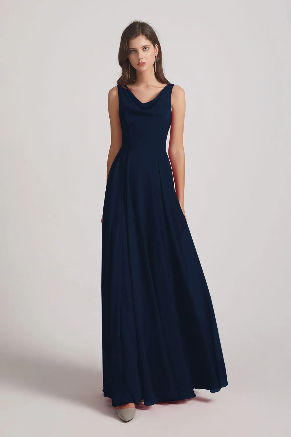 Sleeveless Cowl Chiffon A-line Bridesmaid Dresses (AF0052)