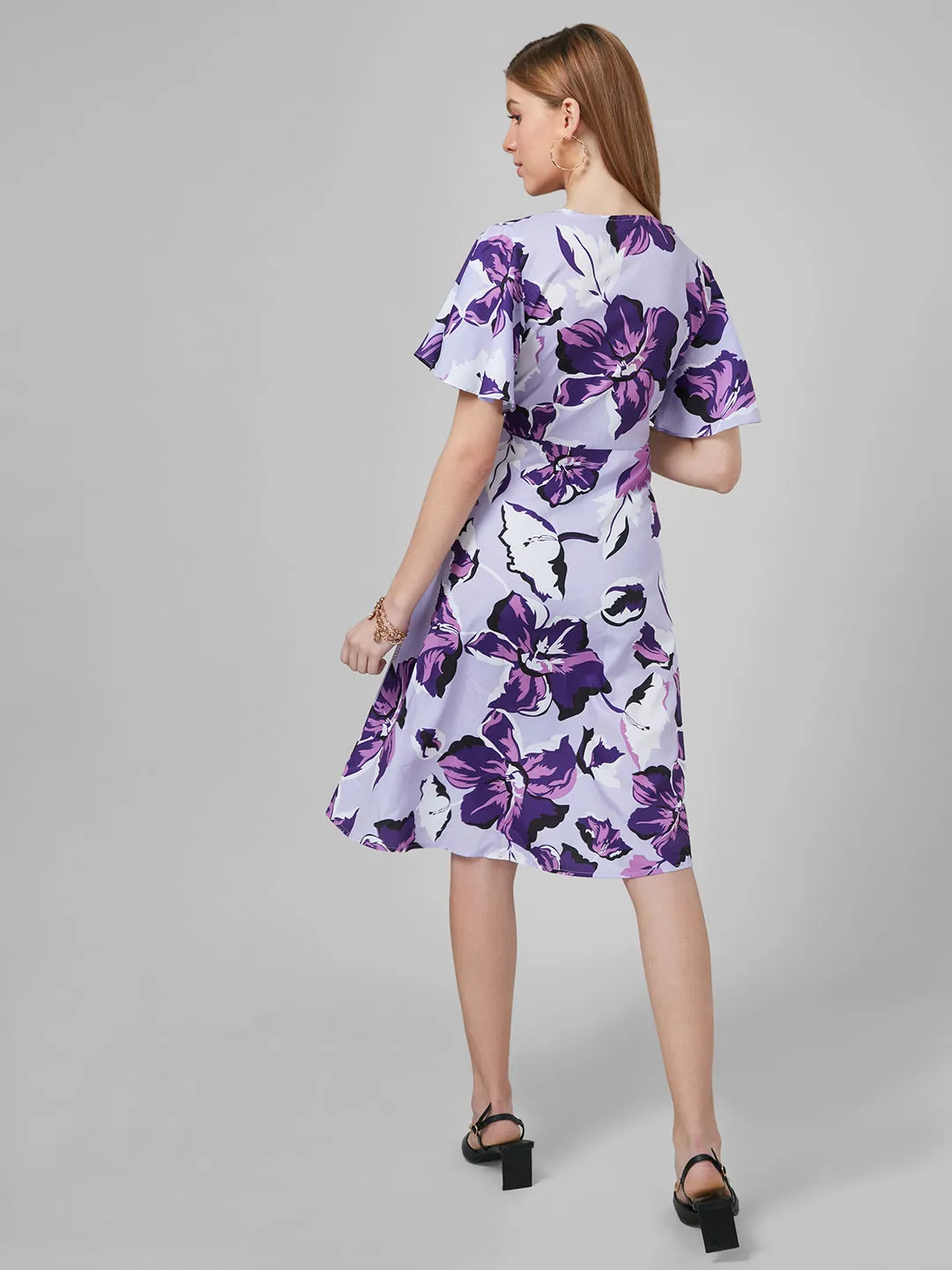 Style Quotient Women Lavender Printed Dresses