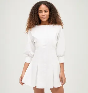 The Aveline Dress - White Cotton Sateen